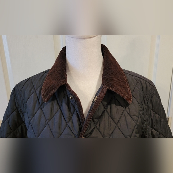 BROOKS BROTHERS Diamond Quilted Barn Coat Navy Blue - Size Medium - Picture 2 of 7